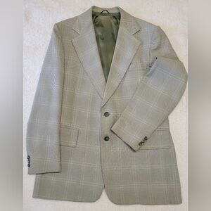 Men’s 44L 3 Piece Suit Gray Glen Plaid Classic Jacket Vest Pants Formal